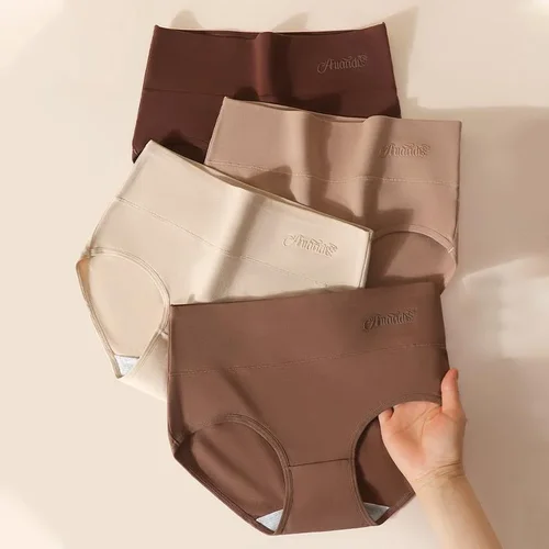 Women's Plus Size Cotton High-Waist Briefs, 4 Pieces