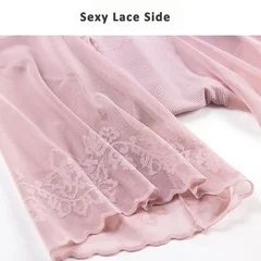 Women's Summer Plus Size 5XL High-Waist Anti-Exposure Safety Shorts Lace Sexy Boxer Briefs-6