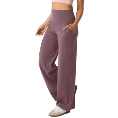 YYFS Women's Fashion Casual Solid Color Printed High Waist Pants Cropped Pants-14