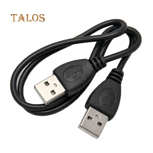 USB 2.0 Male to Male Black Extension Connection Adapter Data Cable 0.5m