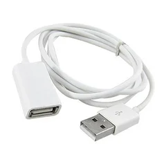 White PVC USB 2.0 Male to Female Extension Adapter Cable 1m 3ft-3