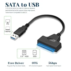 USB 3.0 to SATA 22-Pin Hard Drive Adapter Cable-1