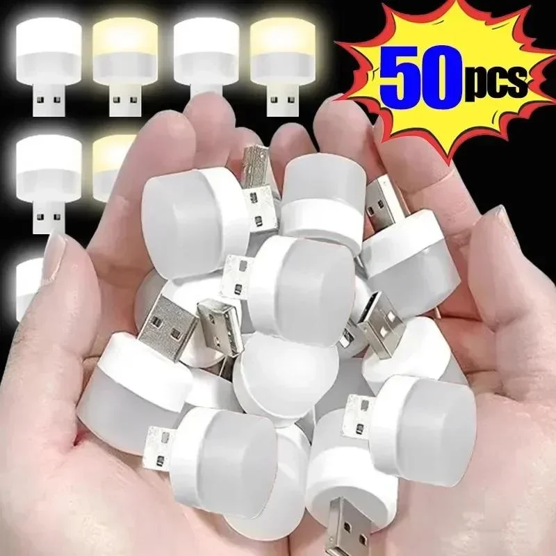 USB Mini LED Night Light Round Plug Lamp