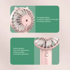 Wiederaufladbarer kleiner Handventilator mit 3 Geschwindigkeiten, starkem Luftstrom und geringem Geräusch-12