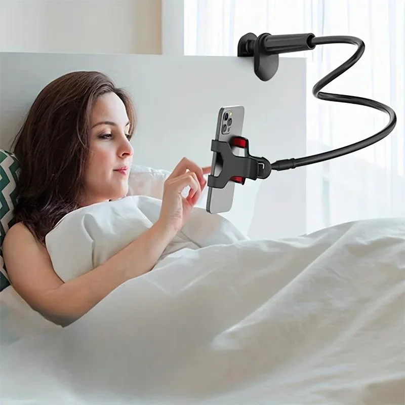 Gooseneck Phone Holder with Clamp Base for Bed, Desk, and Overhead Use