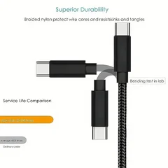 Nylon Braided USB-C Fast Charging Cable (3.3ft/6.6ft/9.9ft)-12