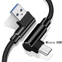 Nylon Braid 90 Degree 2.4A Fast Charging USB Type C Cable-4