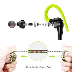 S760 Waterproof Earhook Sports Earphones with Mic and Wire Control-5