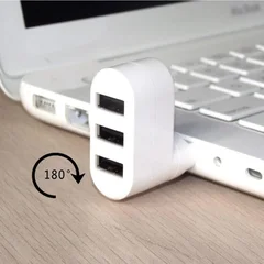 USB 3-Port Rotating Hub Splitter Mini Adapter-1