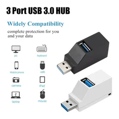 3-Port USB 3.0 Hub Mini OTG Adapter Splitter with 5Gbps High-Speed Transfer-2