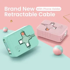 3-in-1 Retractable USB Charging Cable with Micro USB, Type-C & Lightning-2