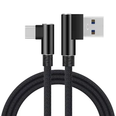 Nylon Braid 90 Degree 2.4A Fast Charging USB Type C Cable-9