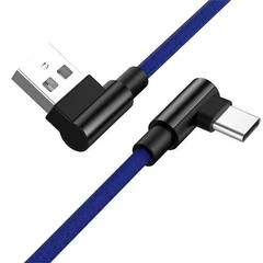 Nylon Braid 90 Degree 2.4A Fast Charging USB Type C Cable-10