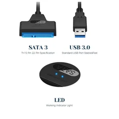USB 3.0 to SATA 22-Pin Hard Drive Adapter Cable-5