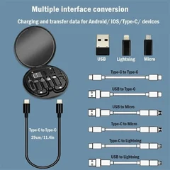 60W Type-C to USB C / Micro USB / Lightning Fast Charging Adapter Kit-6