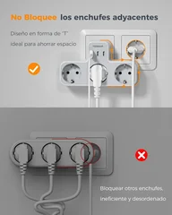 Tessan 6-in-1 Wall Outlet with 3 AC Ports, 2 USB-C and 1 USB-A-2