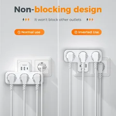 Tessan 6-in-1 Wall Outlet with 3 AC Ports, 2 USB-C and 1 USB-A-20