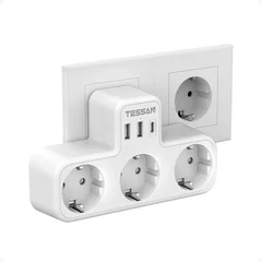 Tessan 6-in-1 Wall Outlet with 3 AC Ports, 2 USB-C and 1 USB-A-19