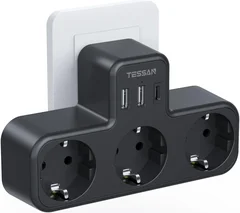 Tessan 6-in-1 Wall Outlet with 3 AC Ports, 2 USB-C and 1 USB-A-15