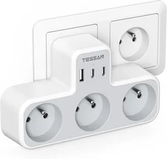Tessan 6-in-1 Wall Outlet with 3 AC Ports, 2 USB-C and 1 USB-A-11