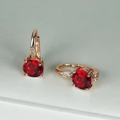 7mm Round Cut Glass Stone Hook Drop Dangle Earrings-26