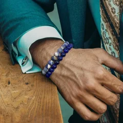 Natural Stone Bead Bracelet Set for Men & Women-2
