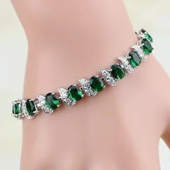 Sky Blue Cubic Zirconia Charm Bracelet for Women-10