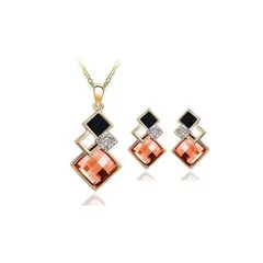Crystal Pendant Necklace and Earrings Set for Women-6