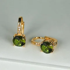 7mm Round Cut Glass Stone Hook Drop Dangle Earrings-37