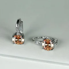 7mm Round Cut Glass Stone Hook Drop Dangle Earrings-45