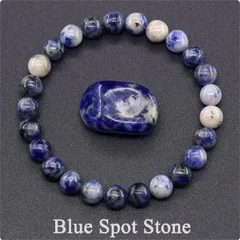 Natural Lapis Lazuli Stone Beads Elastic Bracelet for Men & Women-35