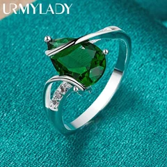 Water Drop Turquoise 925 Sterling Silver Ring-5