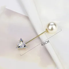 Women's Pearl Beaded Brooch Pin-13