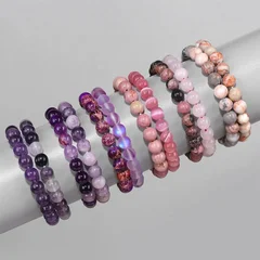 Natural Stone Bead Bracelet Set for Men & Women-5