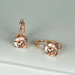 7mm Round Cut Glass Stone Hook Drop Dangle Earrings-31
