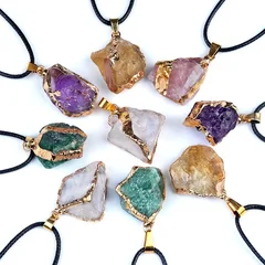 Women's Natural Stone Irregular Pendant Necklace-4