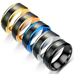 Titanium Steel Temperature Sensitive Mood Ring for Women and Men, 8mm-3