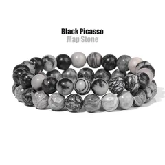 Natural Stone Bead Bracelet Set for Men & Women-30