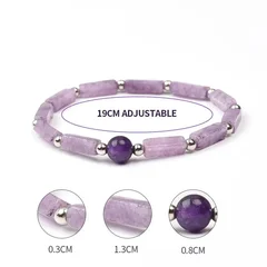 Women's Natural Amethyst Adjustable Bracelet-6