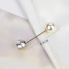 Women's Pearl Beaded Brooch Pin-12