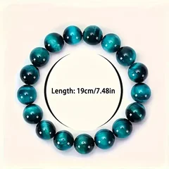 Bohemian Blue Tiger-Eye Beaded Bracelet - 8mm-2