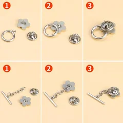 5 Pcs Decorative No-Sew Button Pins for Cardigans and Sweaters-3
