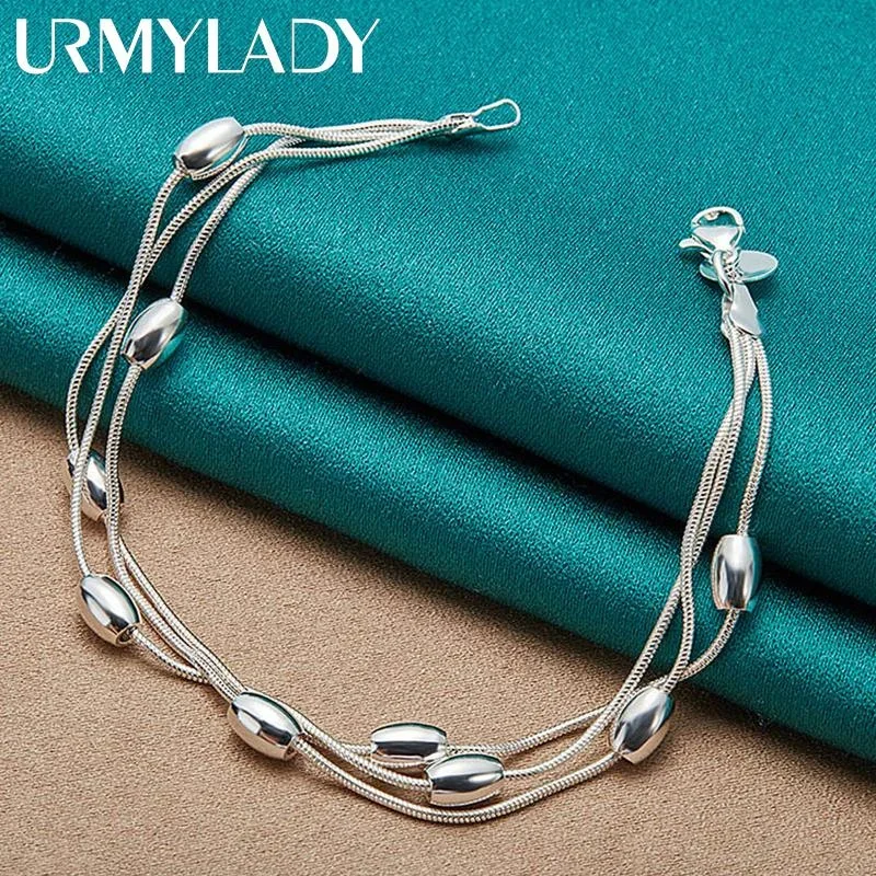 925 Sterling Silver Chain & Link Bracelet
