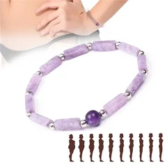 Women's Natural Amethyst Adjustable Bracelet-7