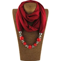 Bohemian Resin Pendant Scarf Necklace-10