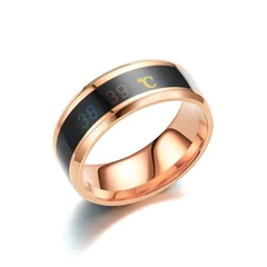Titanium Steel Temperature Sensitive Mood Ring for Women and Men, 8mm-6