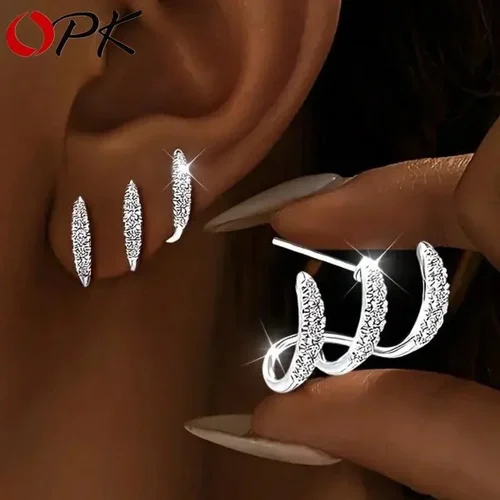 Silver Claw Earring Set for Women