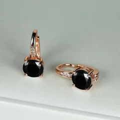 7mm Round Cut Glass Stone Hook Drop Dangle Earrings-25