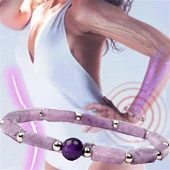 Women's Natural Amethyst Adjustable Bracelet-4