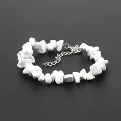 Natural Amethyst Irregular Chip Bead Stretch Bracelet-4